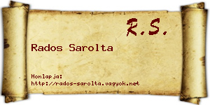 Rados Sarolta névjegykártya